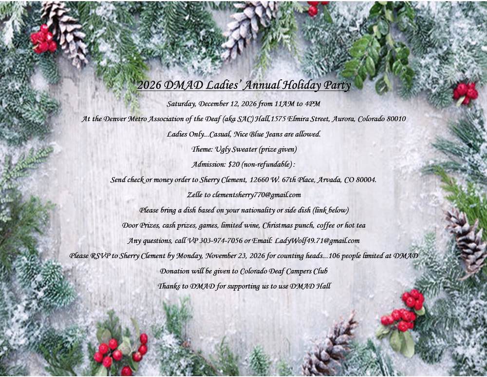 DMAD: Ladies’ Annual Holiday Party – December 12