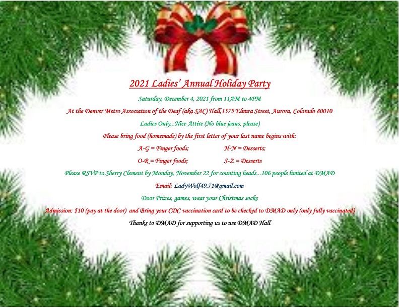 DMAD:  Ladies Holiday Party